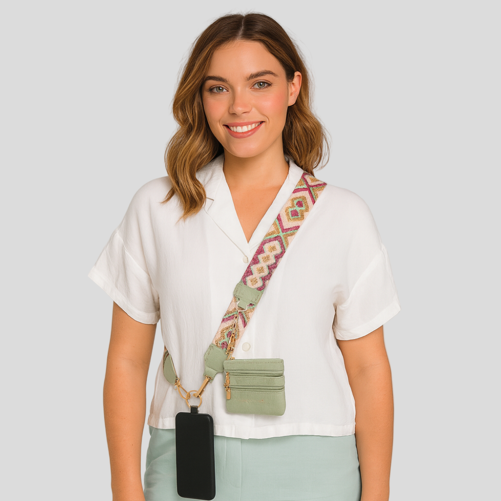 SecureZip | Soporte de teléfono cruzado elegante con billetera