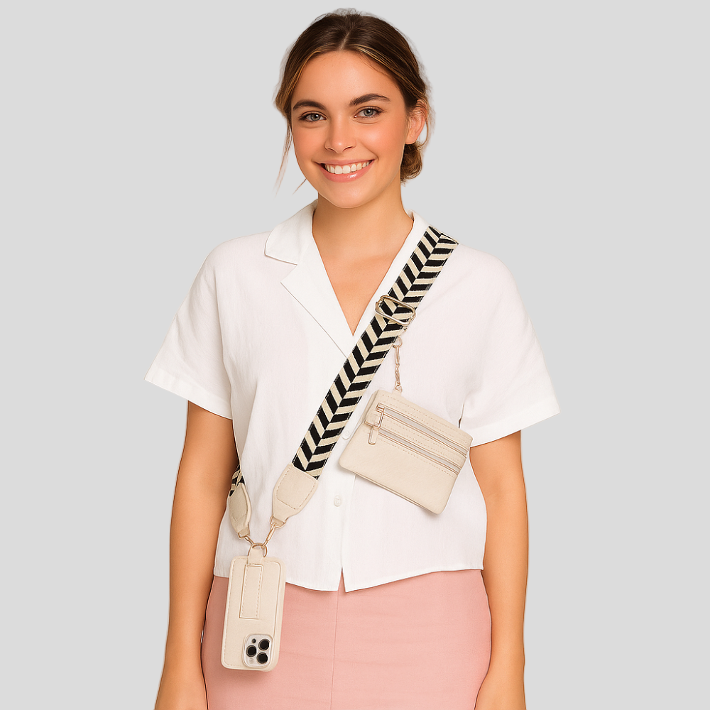 SecureZip | Soporte de teléfono cruzado elegante con billetera