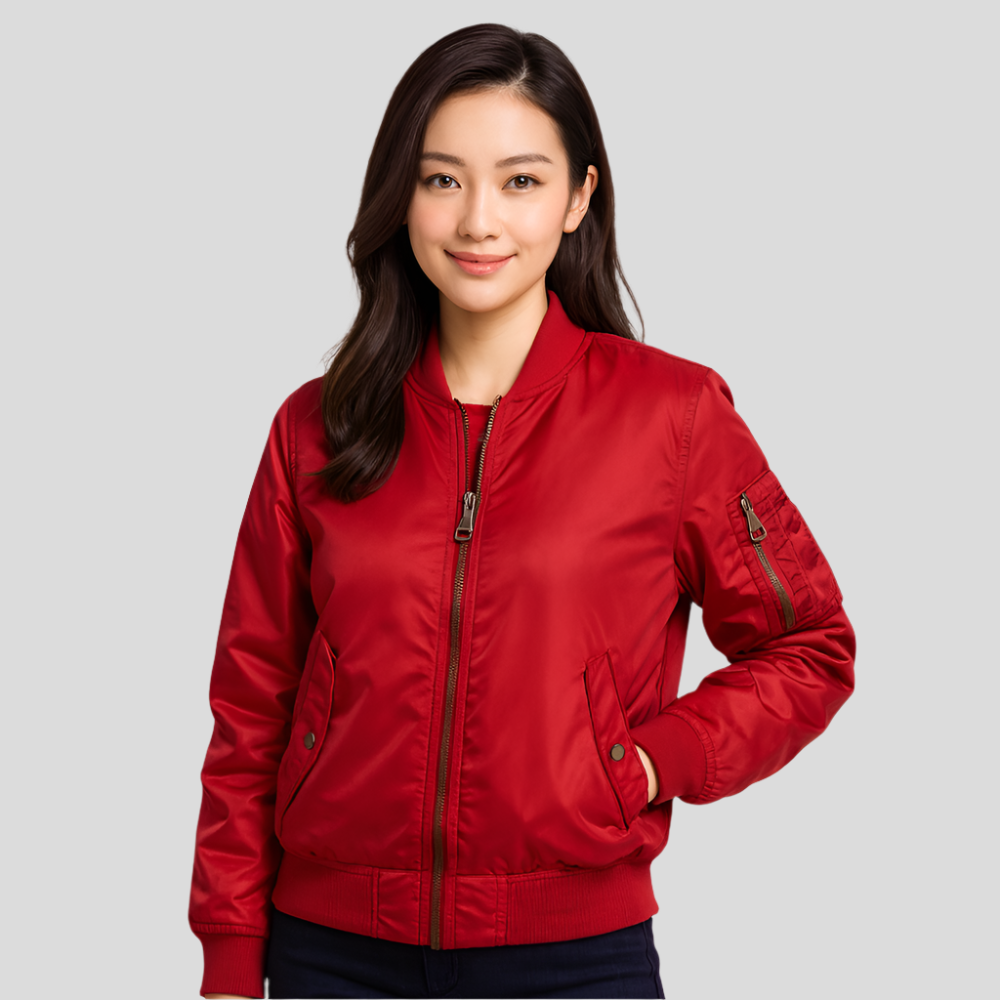 Bomberjacke MA-1 für Damen – Klassisches Design mit Rippbündchen