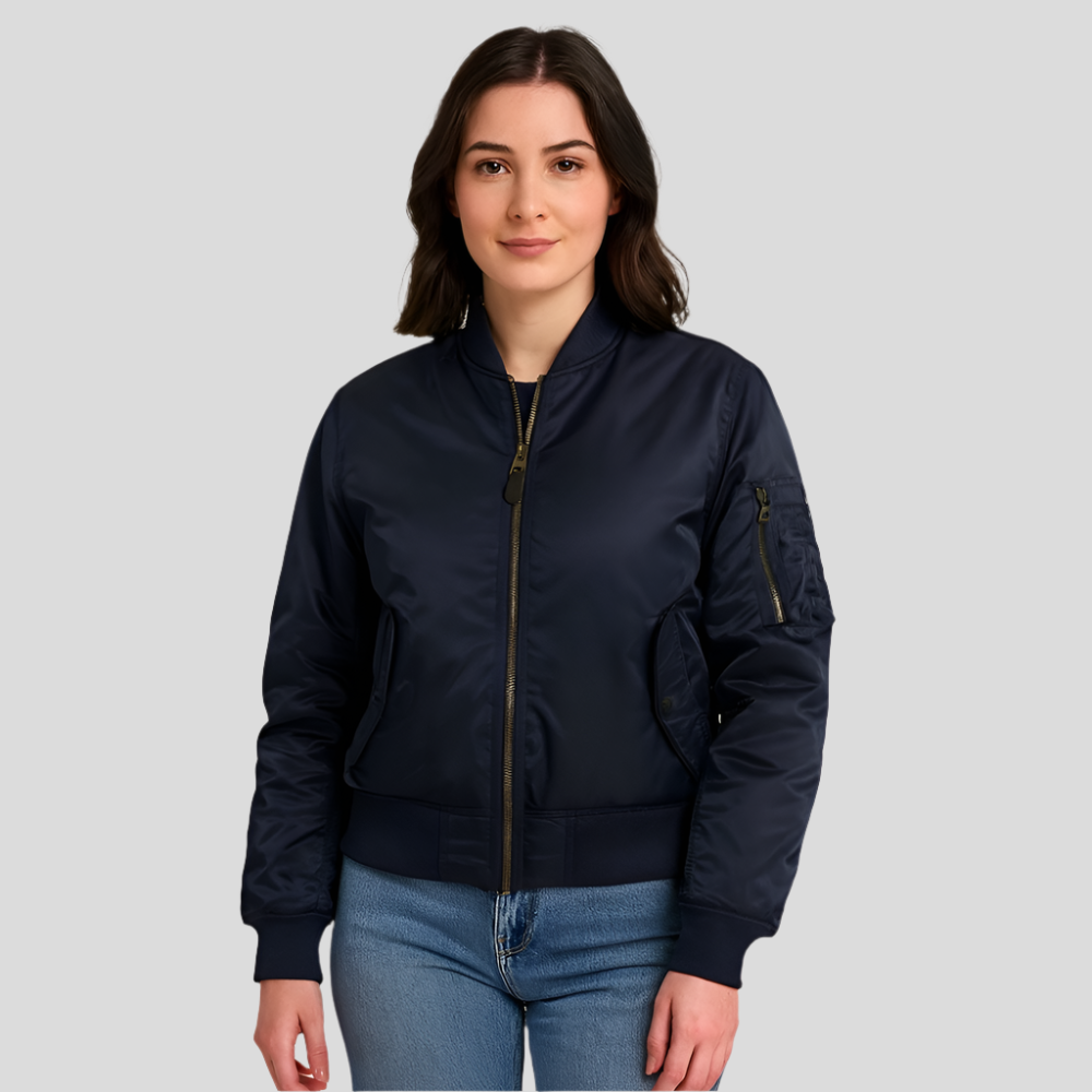 Bomberjacke MA-1 für Damen – Klassisches Design mit Rippbündchen