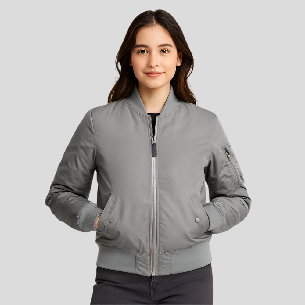 Bomberjacke MA-1 für Damen – Klassisches Design mit Rippbündchen
