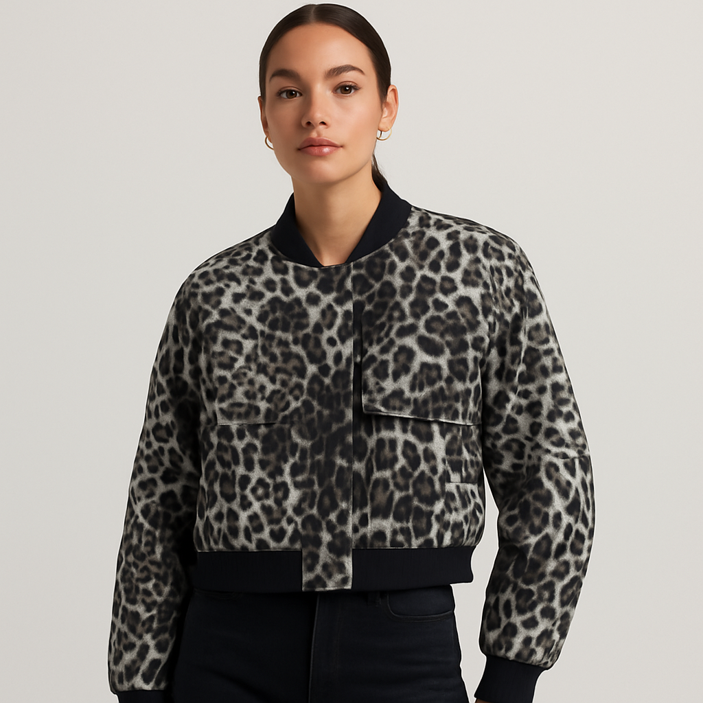 Beiger luftiger Bomberjacke für Damen – Lässig und bequemes Erscheinungsbild