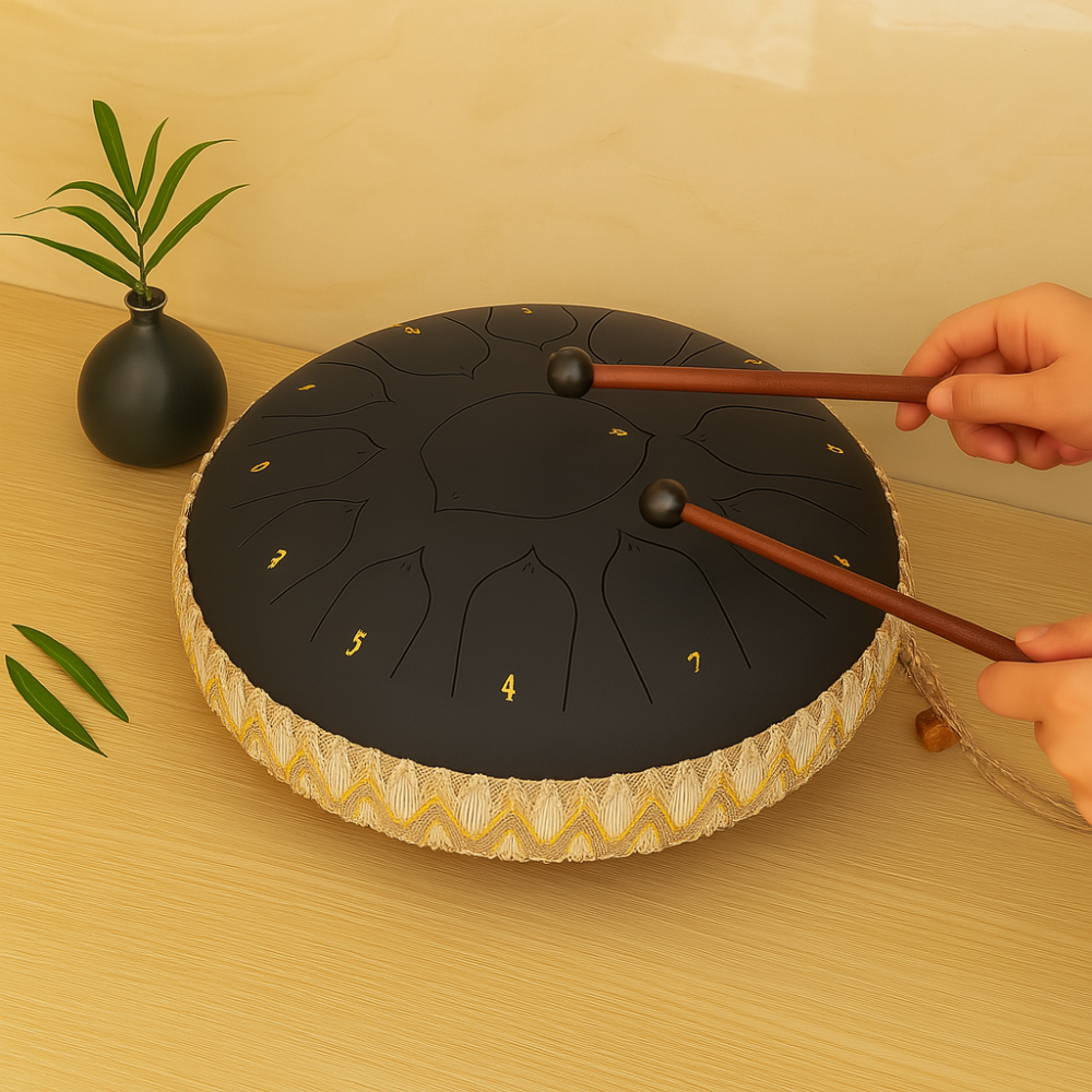 Stahlzungentrommel – Handpan-Percussion-Instrument mit Noten