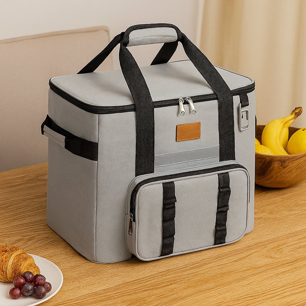 Große, faltbare Kühltasche – Multifunktionale Picknick- & Campingtasche mit mehreren Fächern