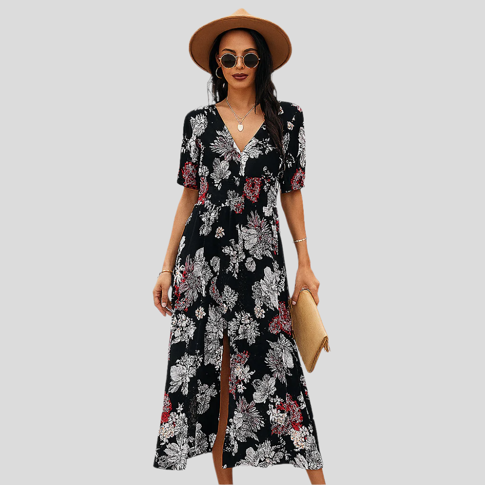 Sommerkleid – Lässiger Stil mit dehnbarem Gürtel