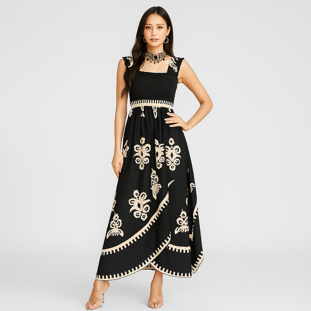 Midi Sommerkleid – lässiger Sitz mit passendem Gürtel