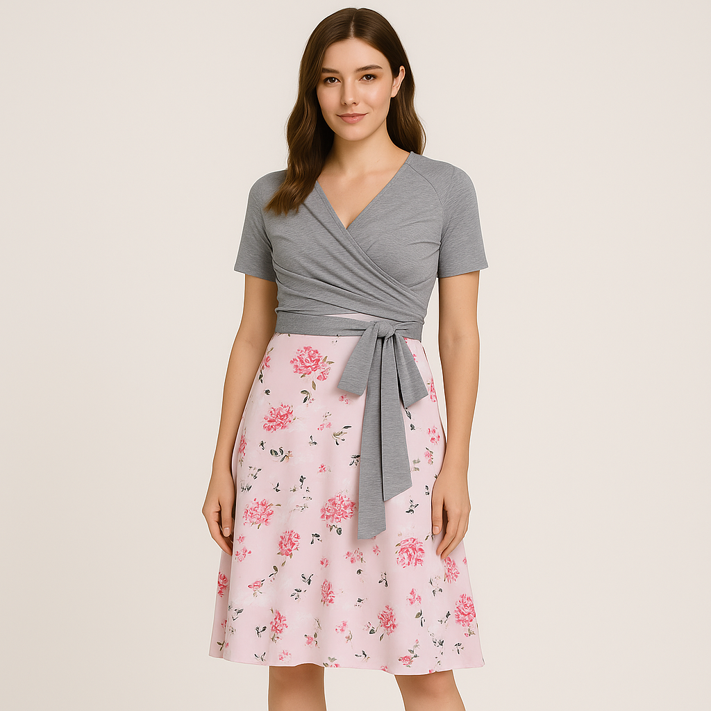 Conjunto de verano de 2 piezas – vestido camisola con parte superior de encaje