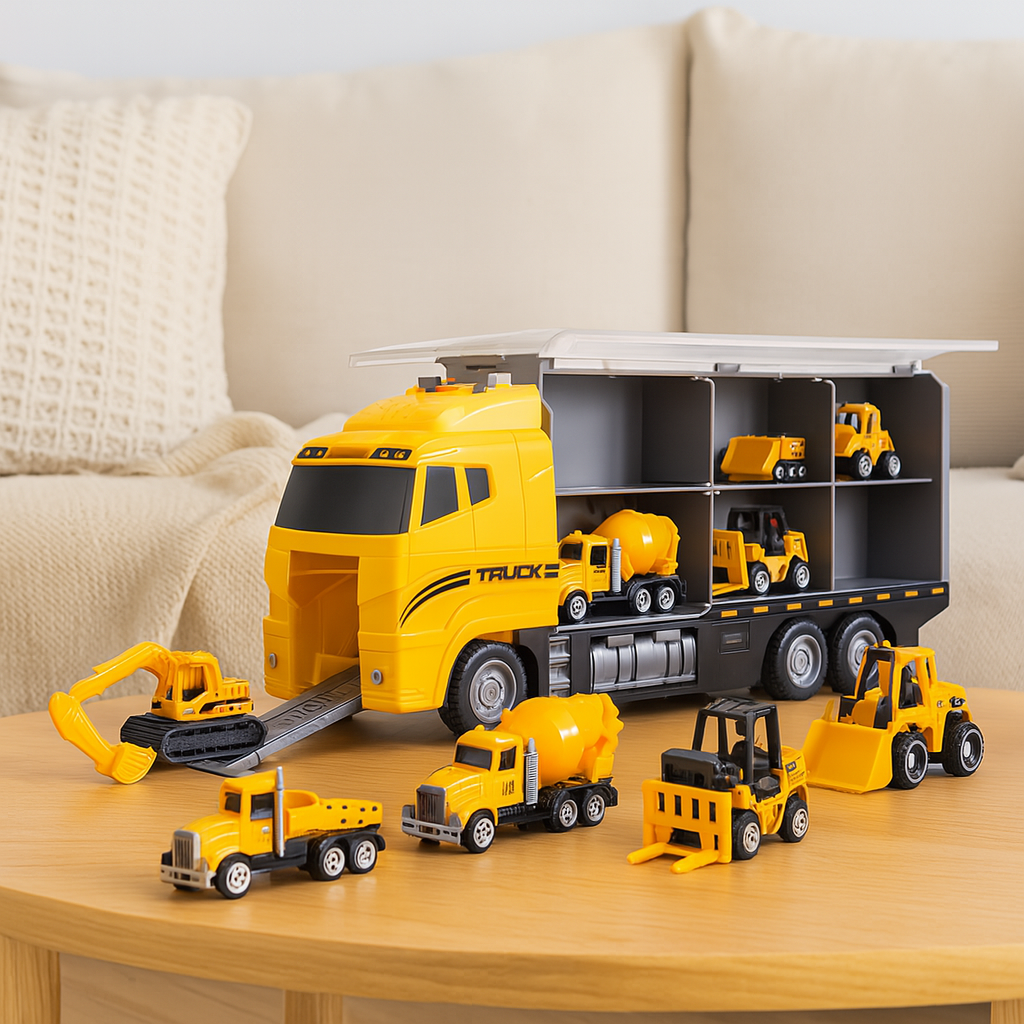 Bauset mit Spielzeug-LKW – Kran, Werkzeuge & Zubehör