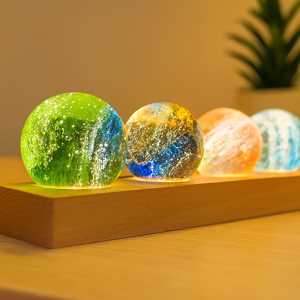 TranquilGlow – Luz ambiental de cambio de color en forma de cristal