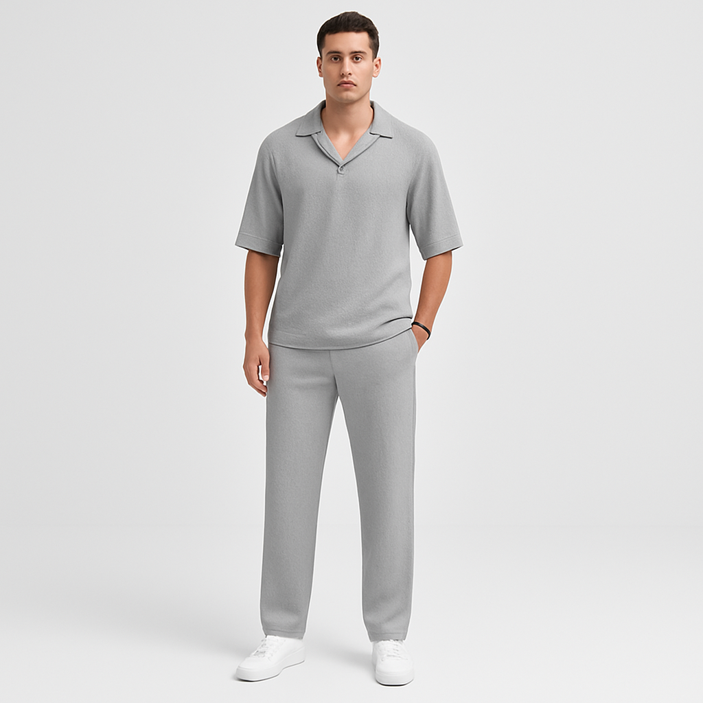 Herren-Zweiteiler – Stilvolles Casual-Outfit mit Langarmshirt und passender Hose