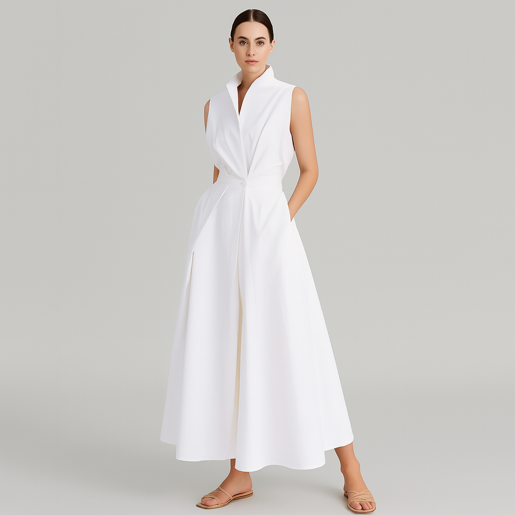 Seraphine - Sommerkleid aus Baumwolle mit Kragen
