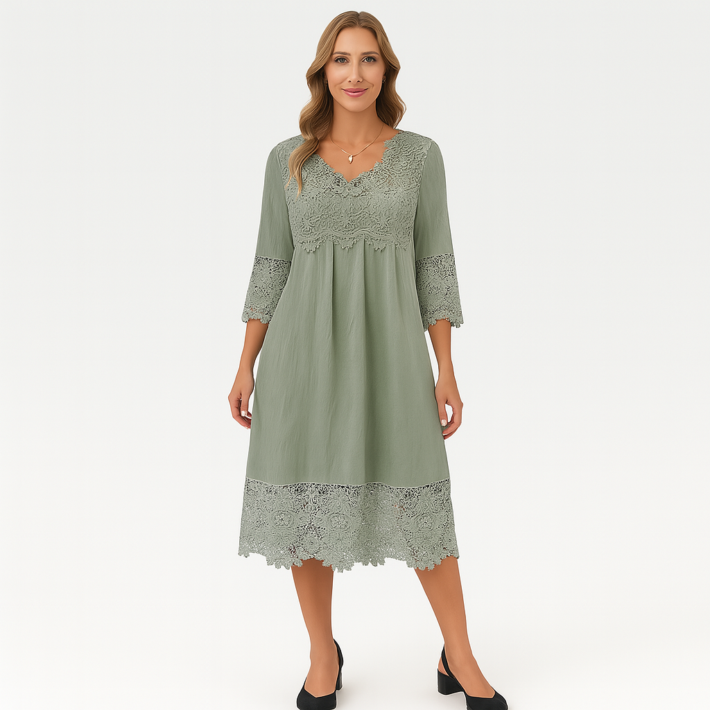 Serena – Klassisches Midikleid mit V-Ausschnitt