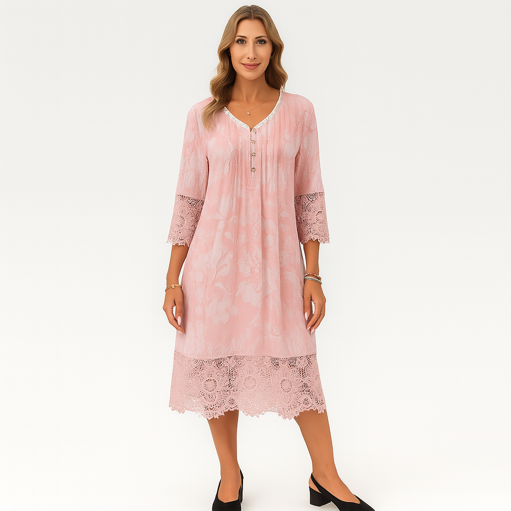Serena – Klassisches Midikleid mit V-Ausschnitt