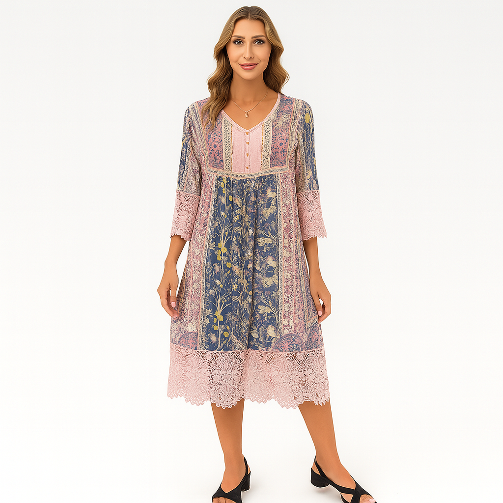 Serena – Vestido midi clásico con escote en V