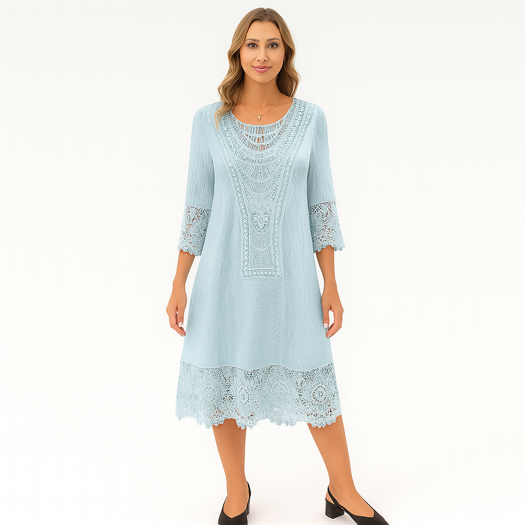 Serena – Vestido midi clásico con escote en V