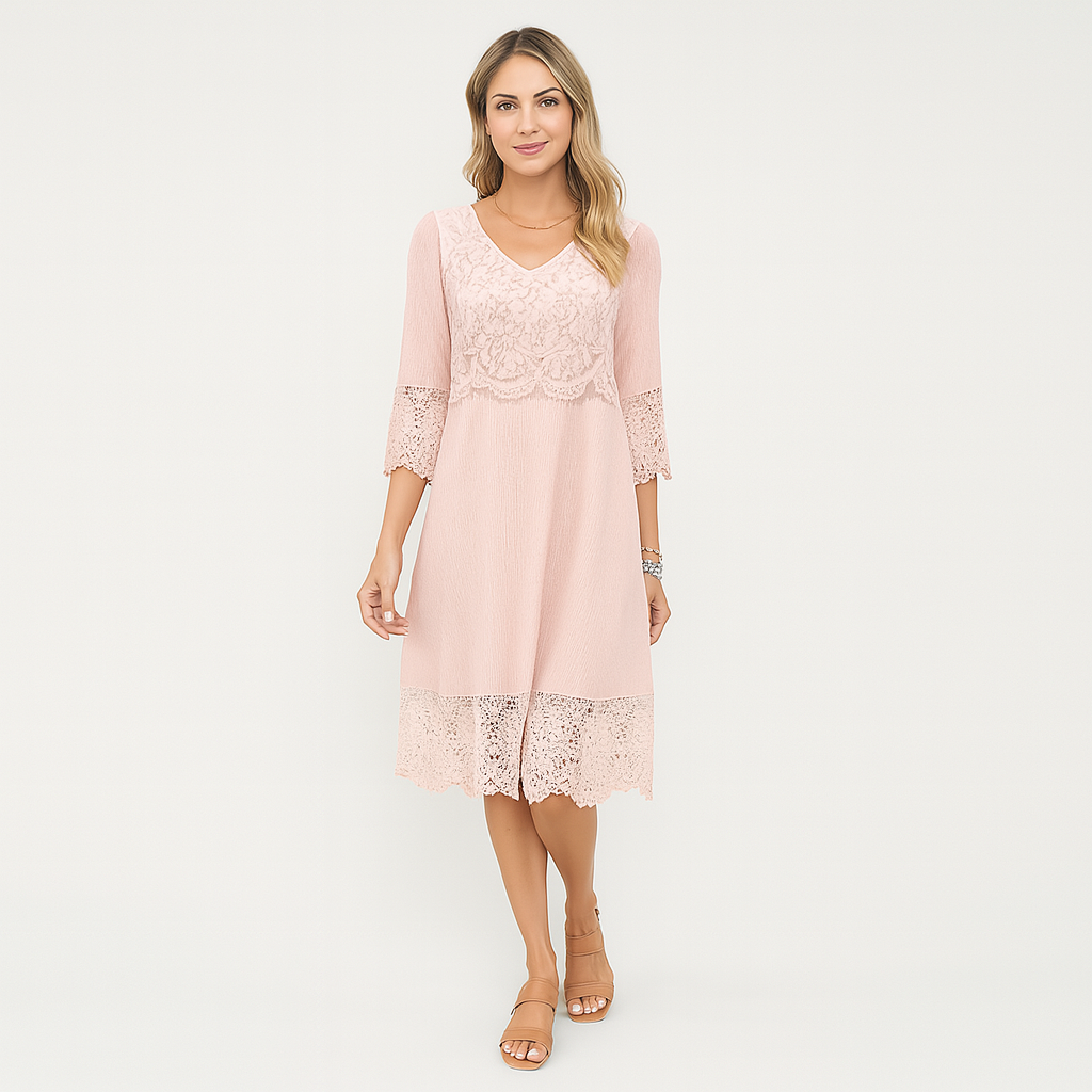 Serena – Vestido midi clásico con escote en V