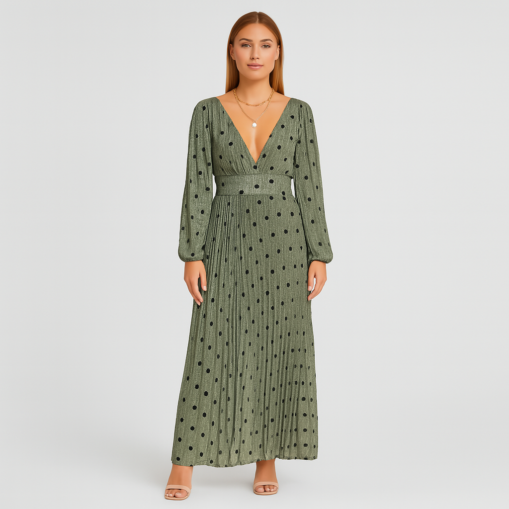 Emmeline – Langarmkleid mit V-Ausschnitt