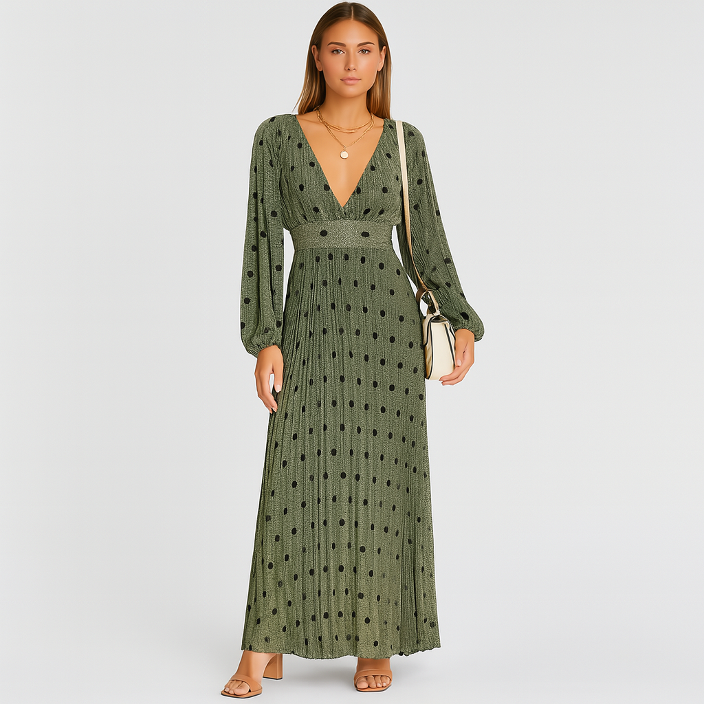 Emmeline – Langarmkleid mit V-Ausschnitt