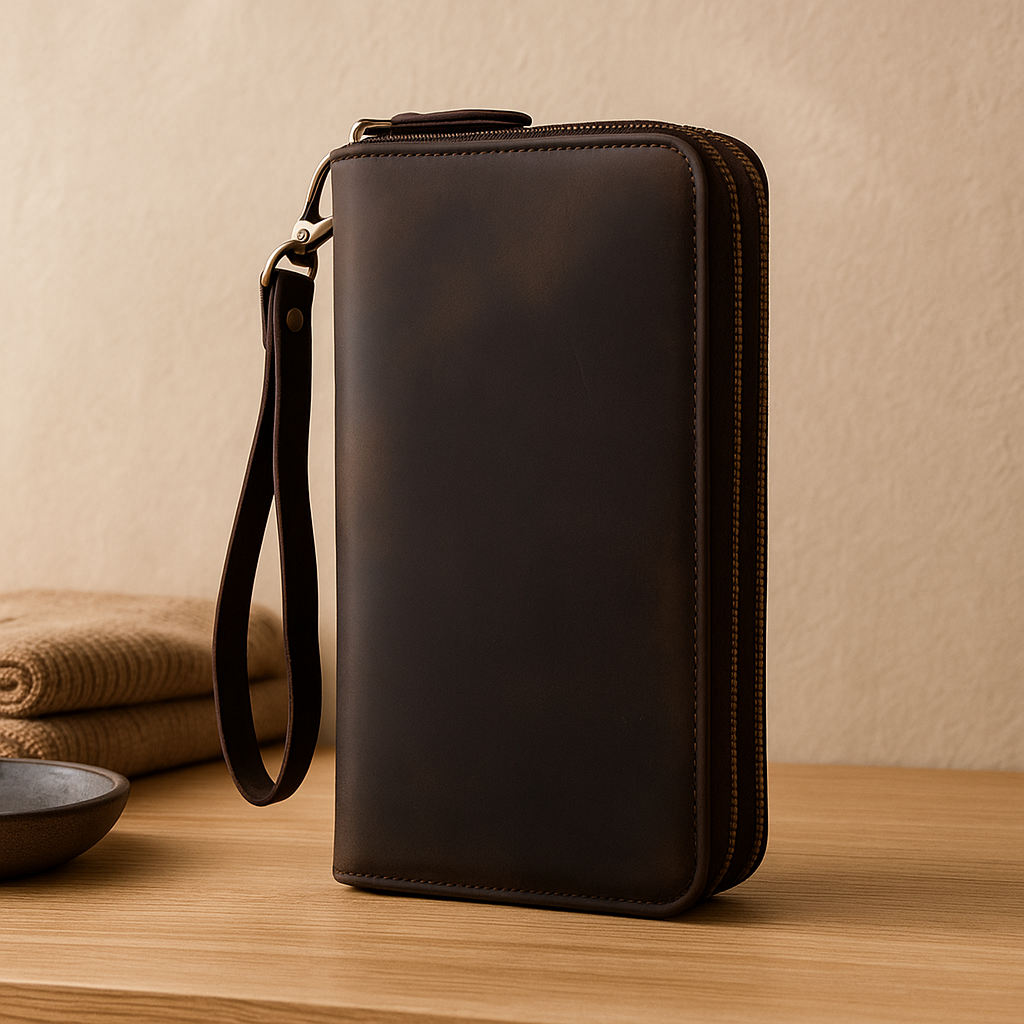 Lange Lederbrieftasche für Männer