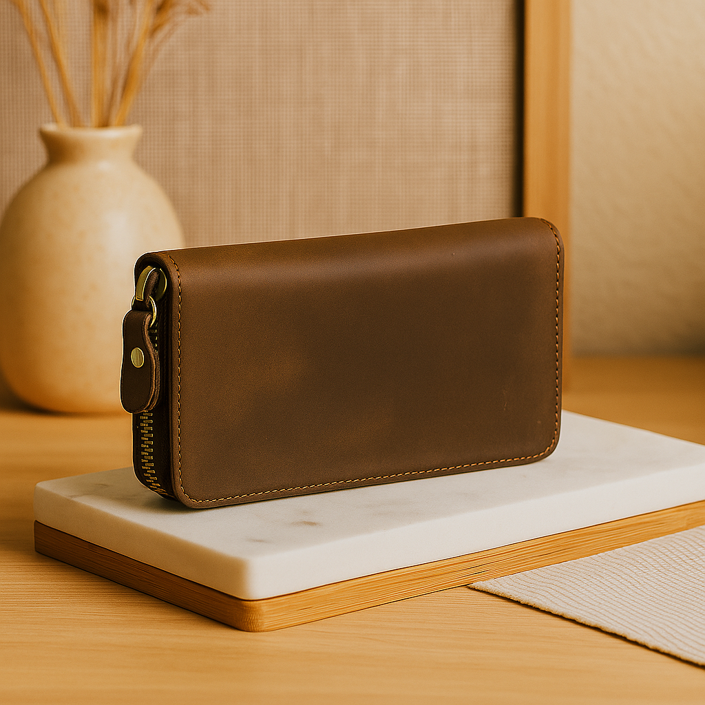 Lange Lederbrieftasche für Männer