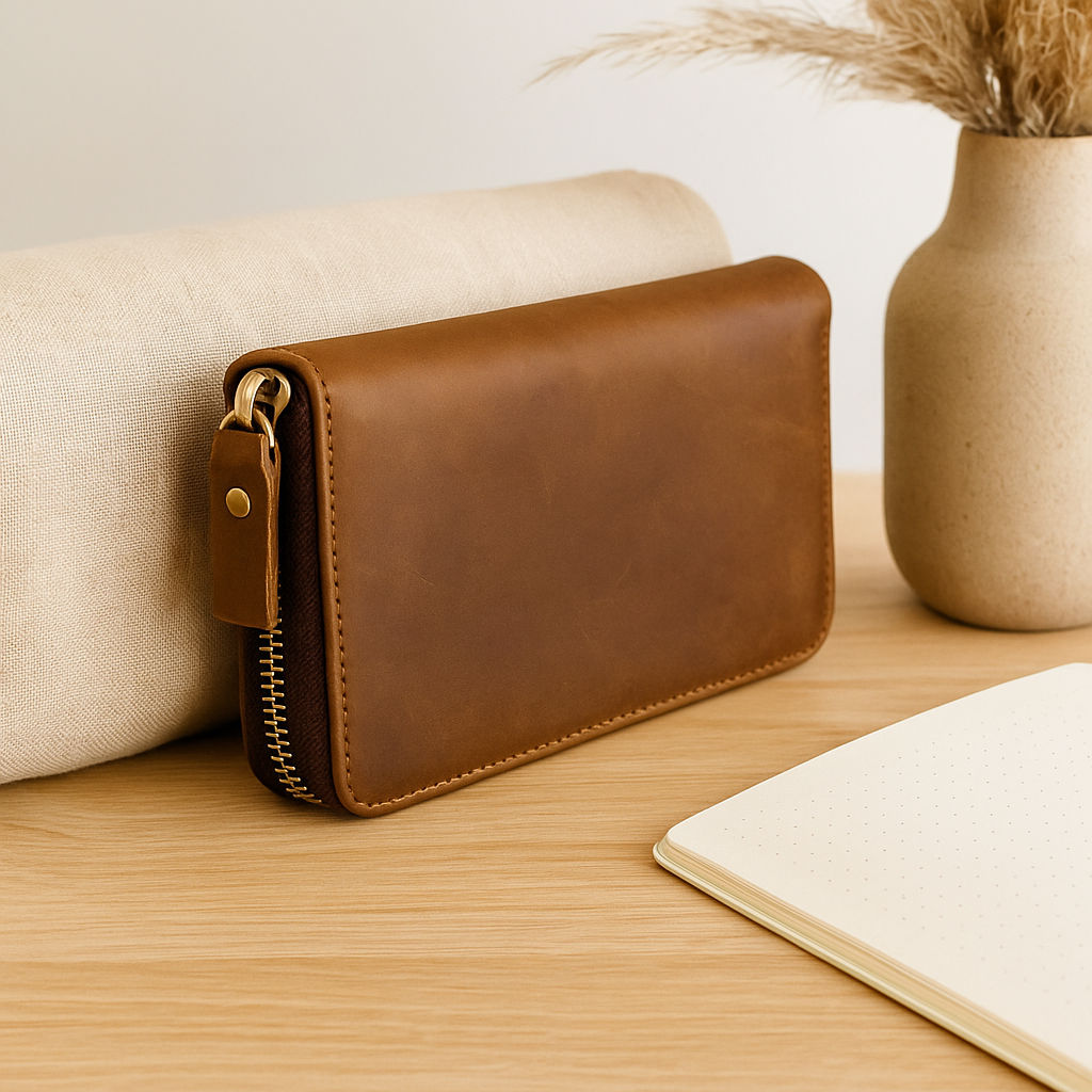 Lange Lederbrieftasche für Männer