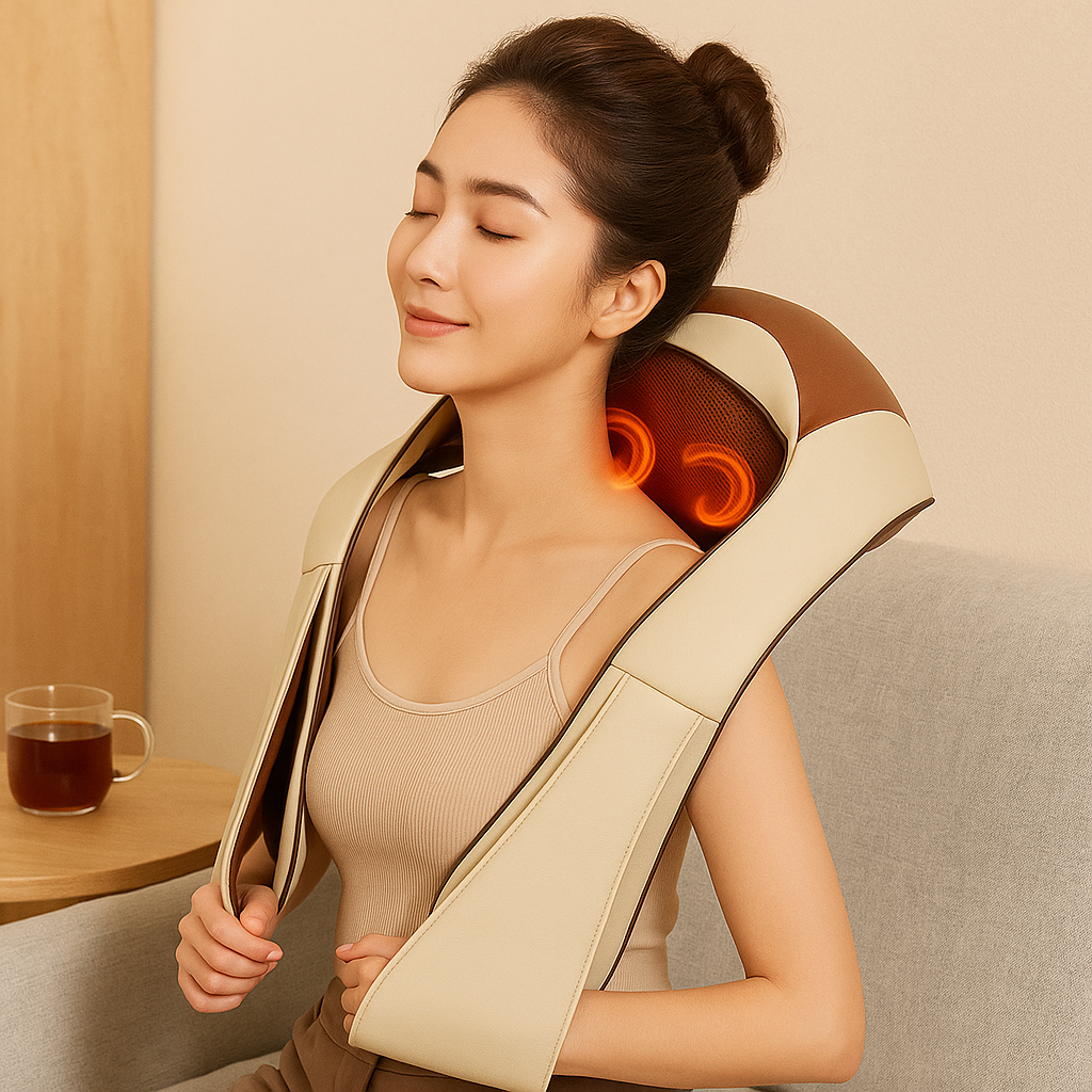 ThermaKnead - U-förmiges Tiefenmassagekissen für Nacken und Schultern