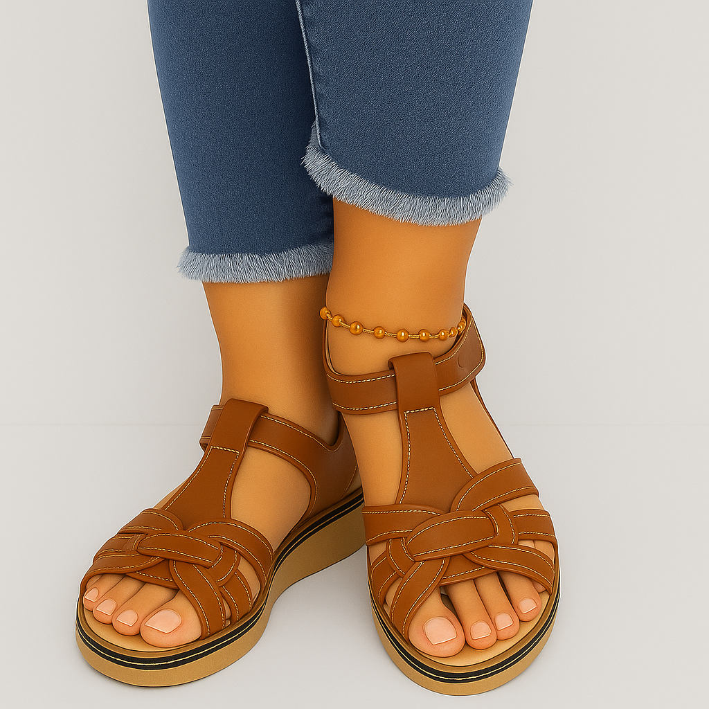 Carmela – Sandales compensées confortables avec lanières et boucle