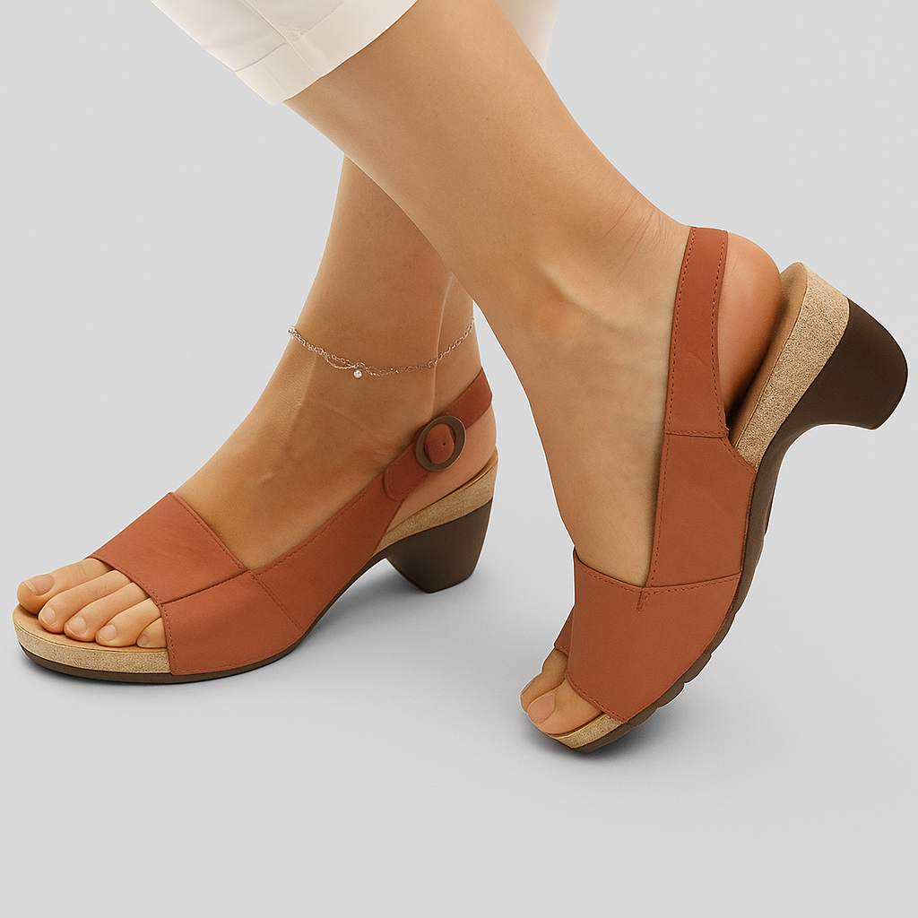 Clarise – Elegante slingback-sandaler med lav hæl