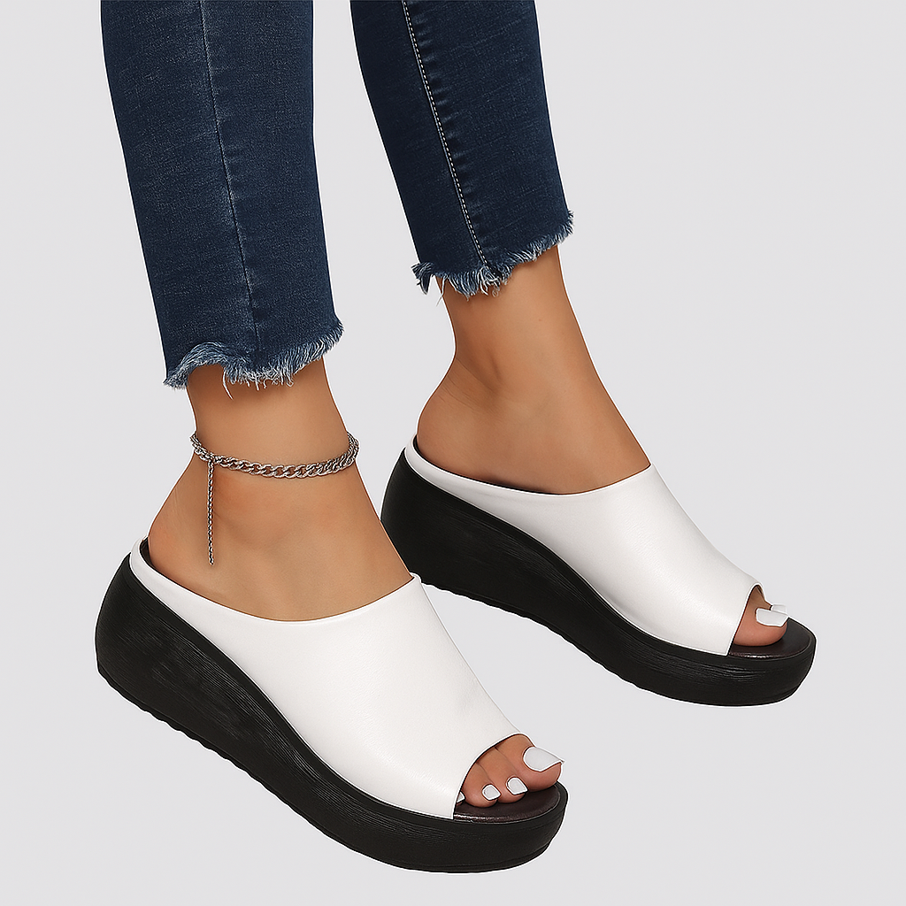 Cannary – Sandales à plateforme avec bout ouvert et large talon compensé