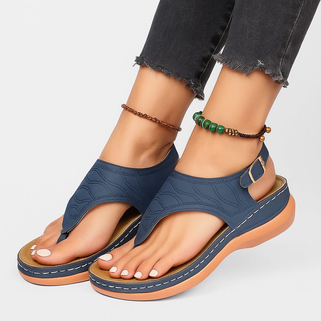 Sandra – Stilvolle Zehenturnschuhe mit Schnalle und Plateau-Sohle