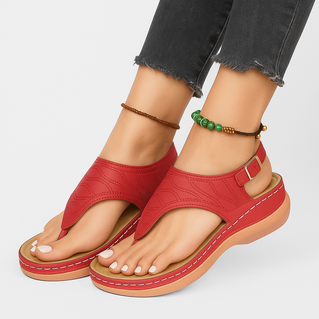 Sandra – Stilvolle Zehenturnschuhe mit Schnalle und Plateau-Sohle