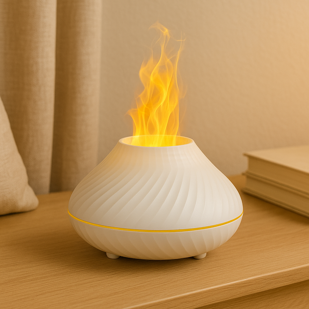 FlameMist Duftspender – USB Ätherische Öllampe mit Vulkanischer Glut