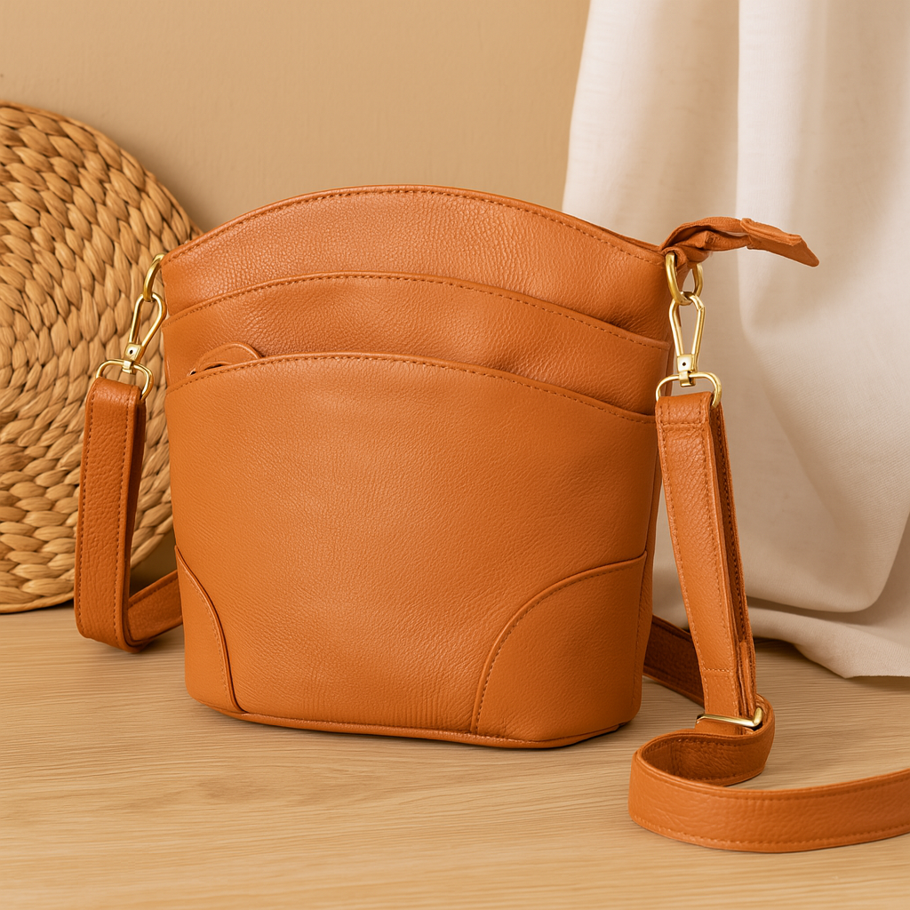 Sandra - Schultertasche aus echtem Leder