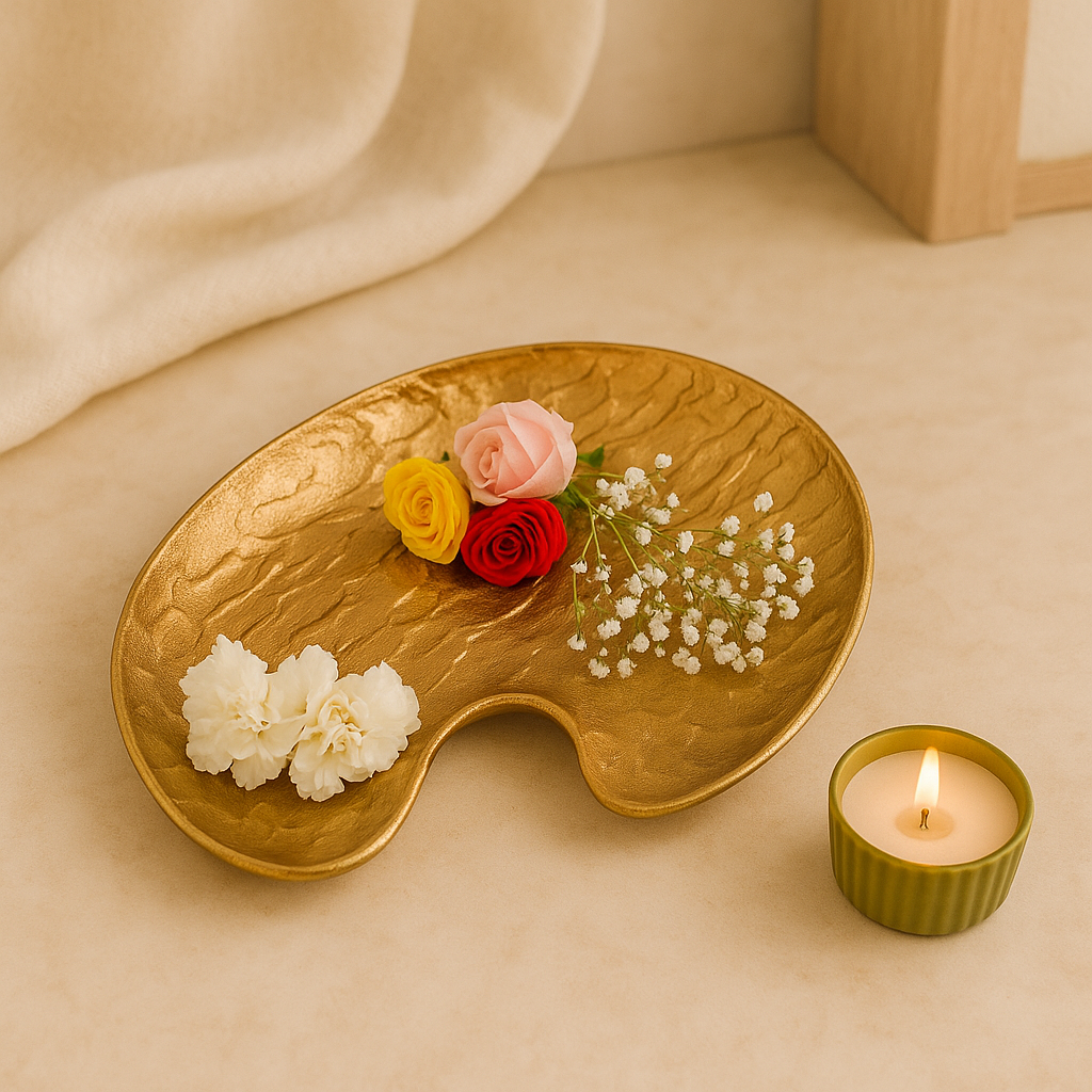 Caelora – Luxusdécorative Ablage mit Goldtextur