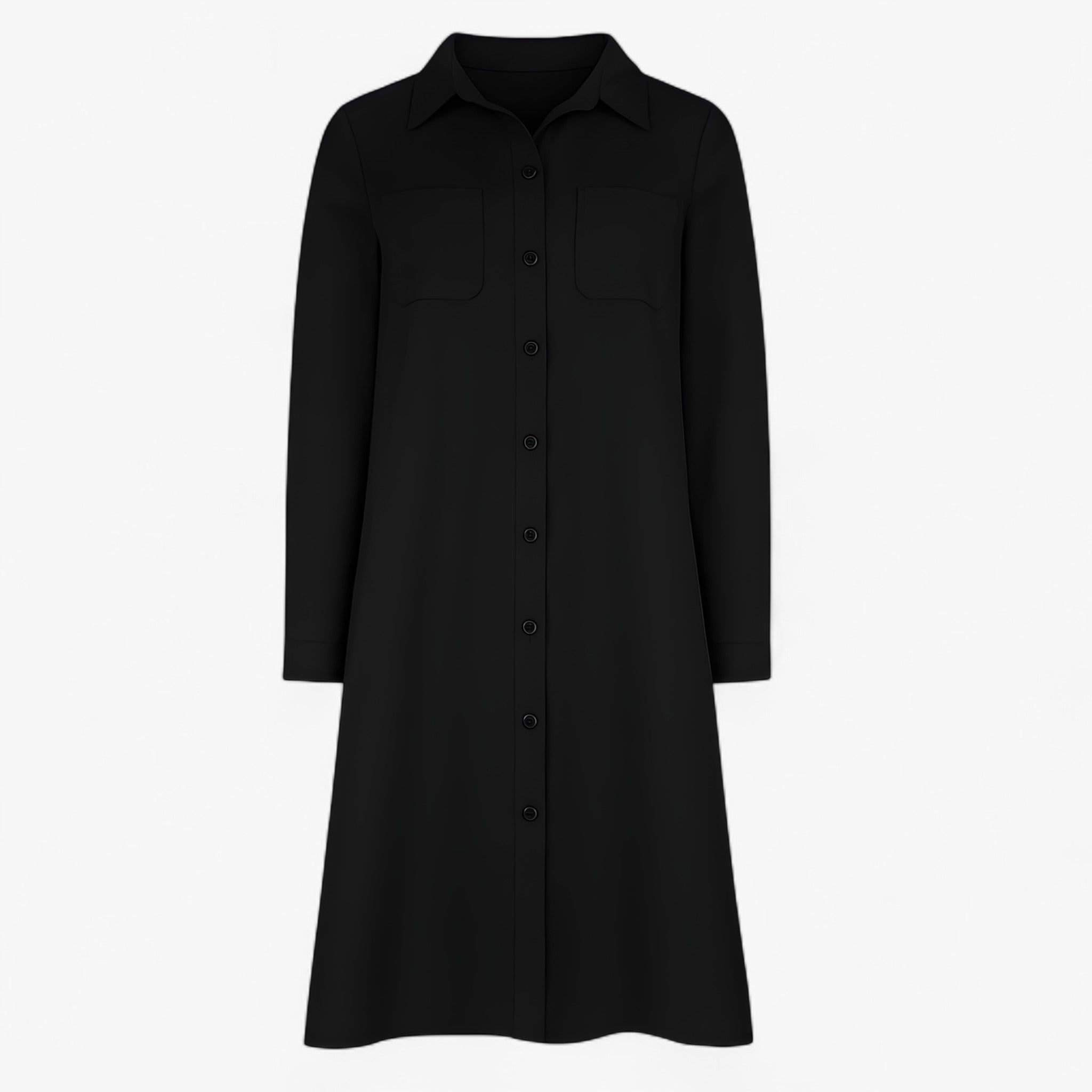 Anita - Klassisches Hemdkleid in Midi-Länge mit Taschen