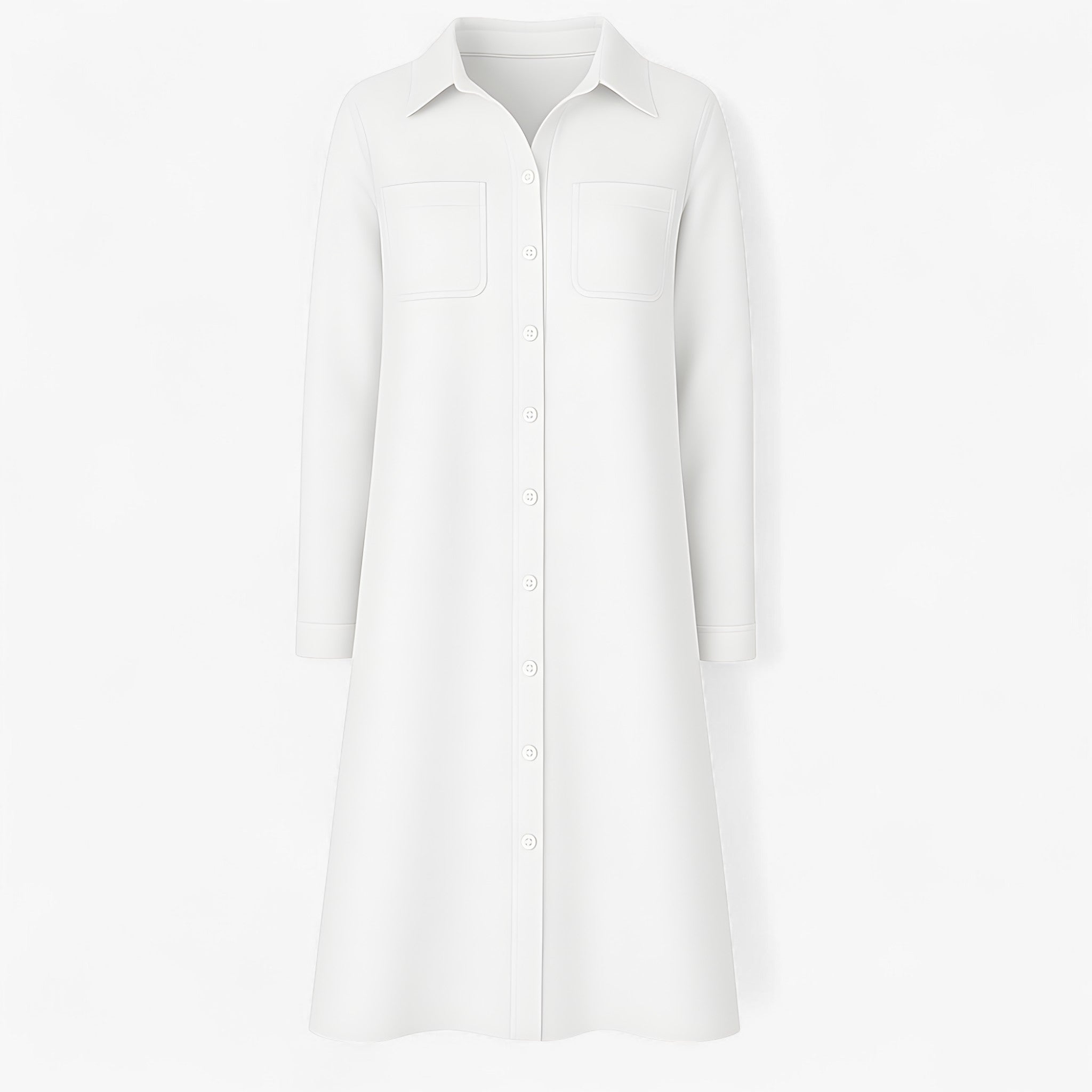 Anita - Klassisches Hemdkleid in Midi-Länge mit Taschen