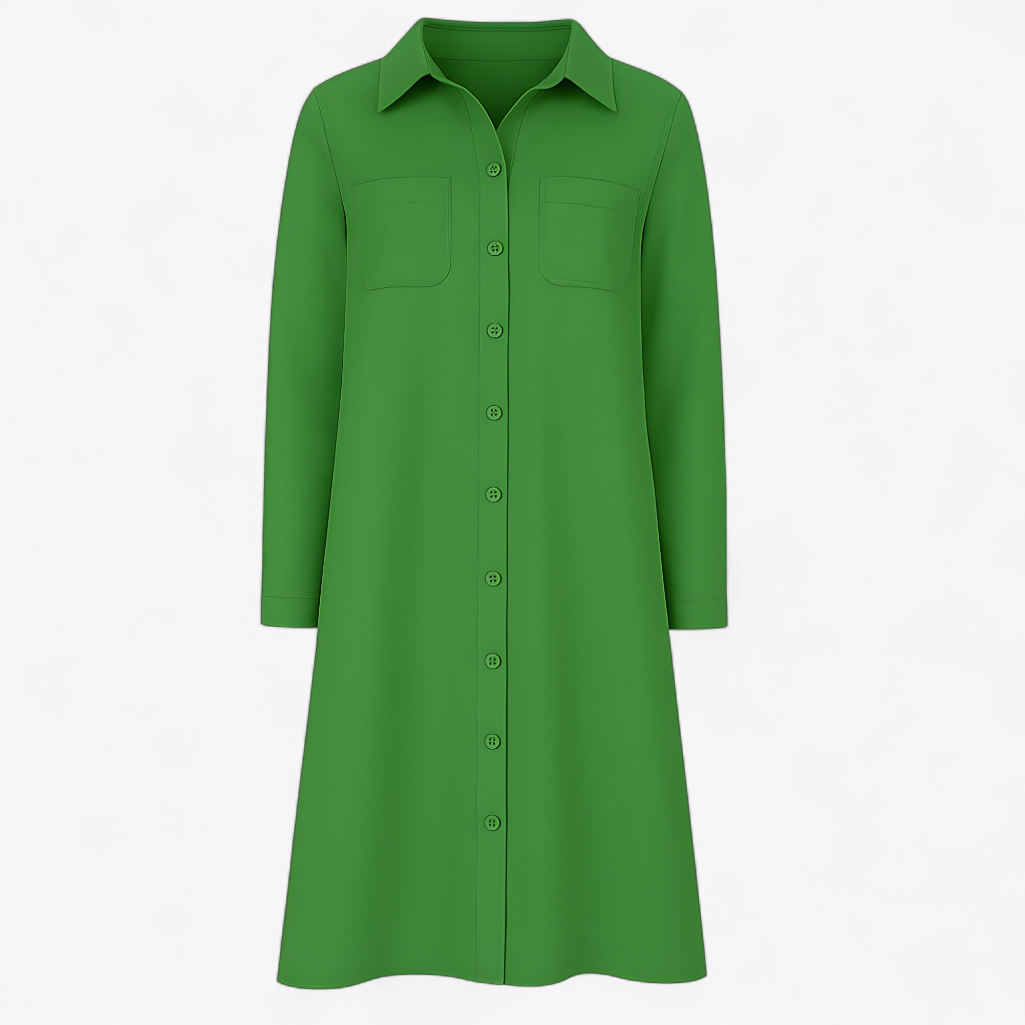 Anita - Klassisches Hemdkleid in Midi-Länge mit Taschen
