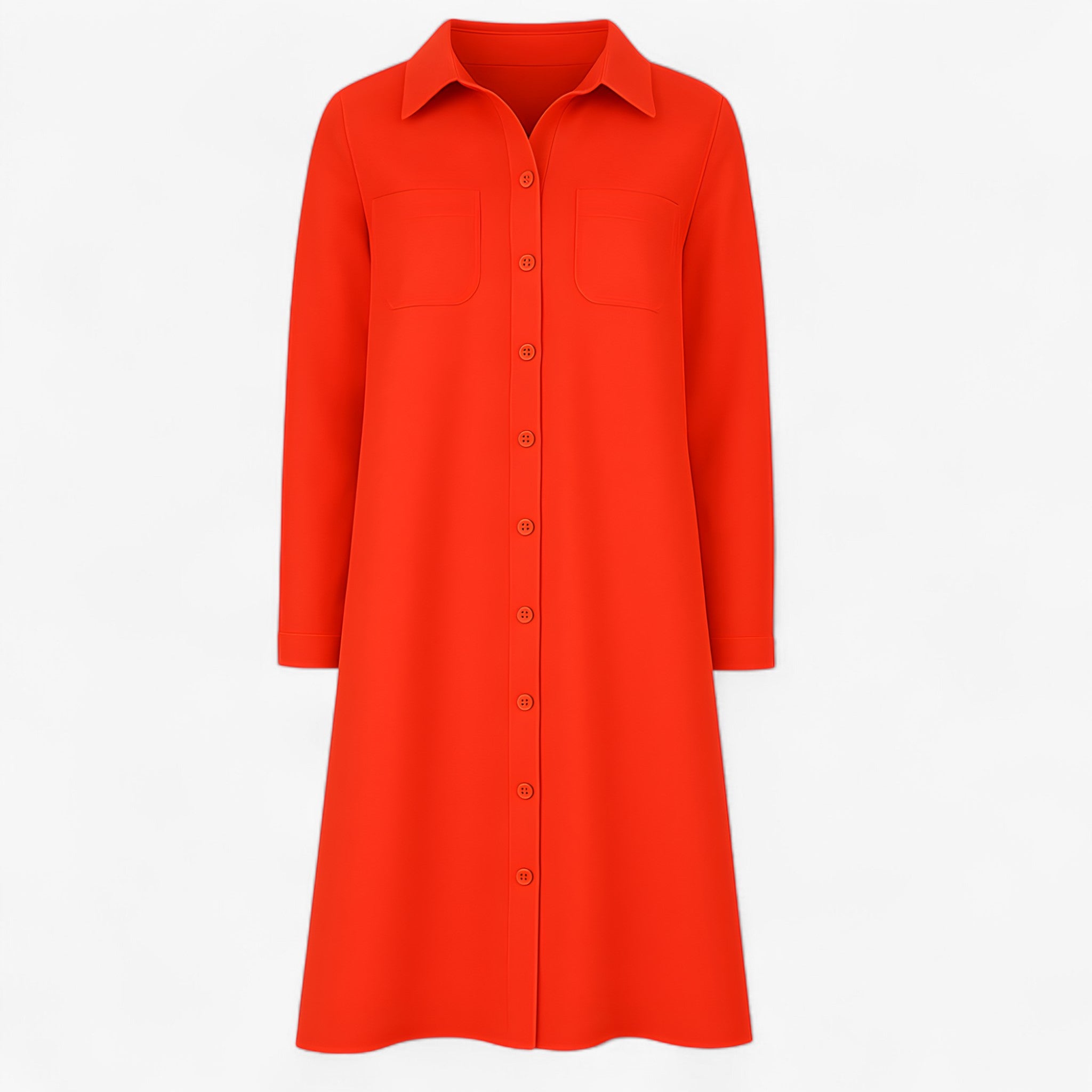 Anita - Klassisches Hemdkleid in Midi-Länge mit Taschen