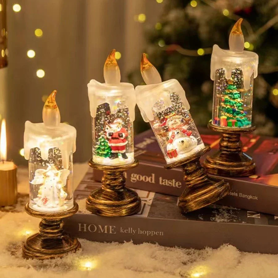 Décorations pour cheminée avec lumières de Noël