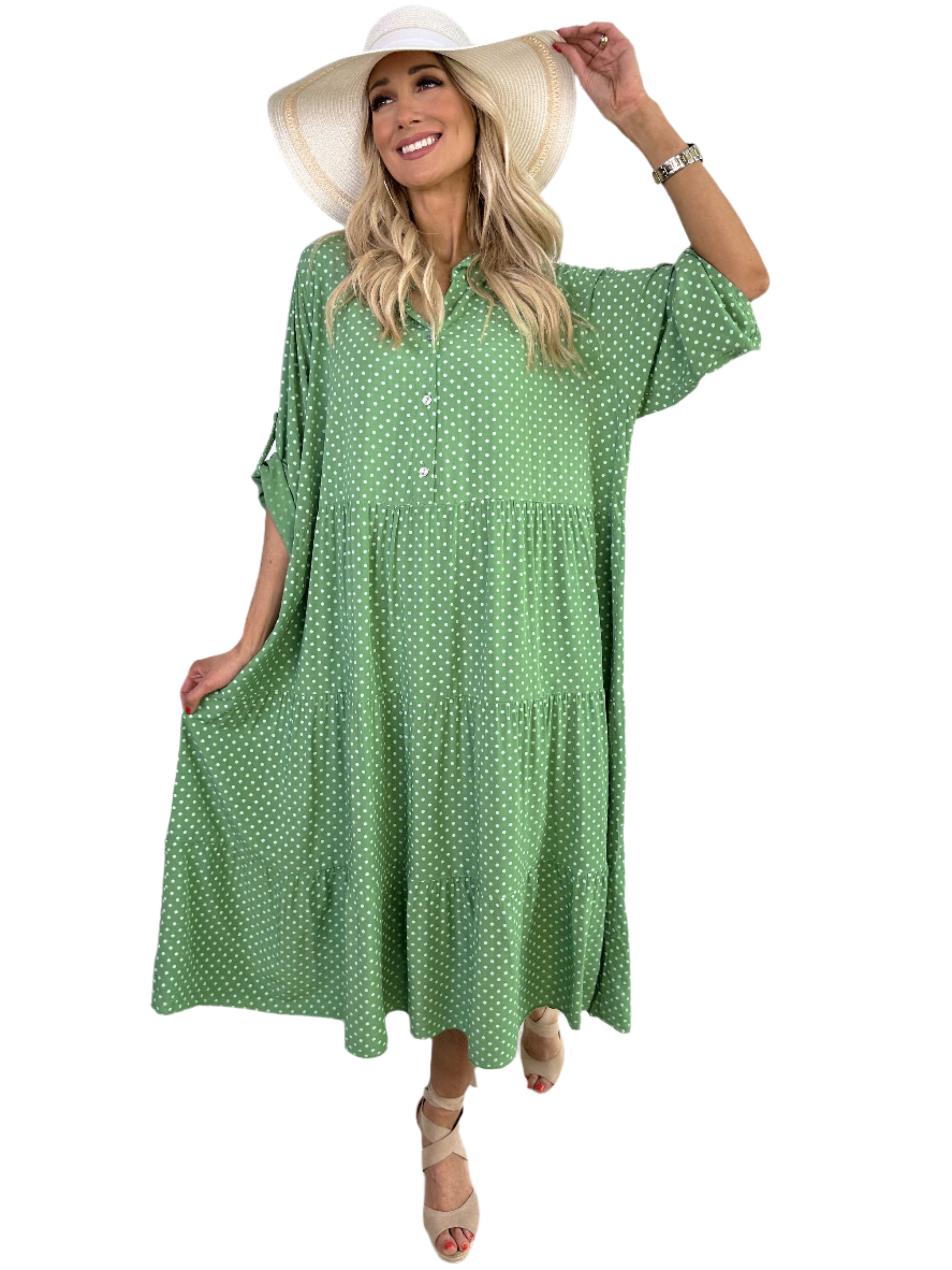 Margareth - Elegantes Punktemidikleid