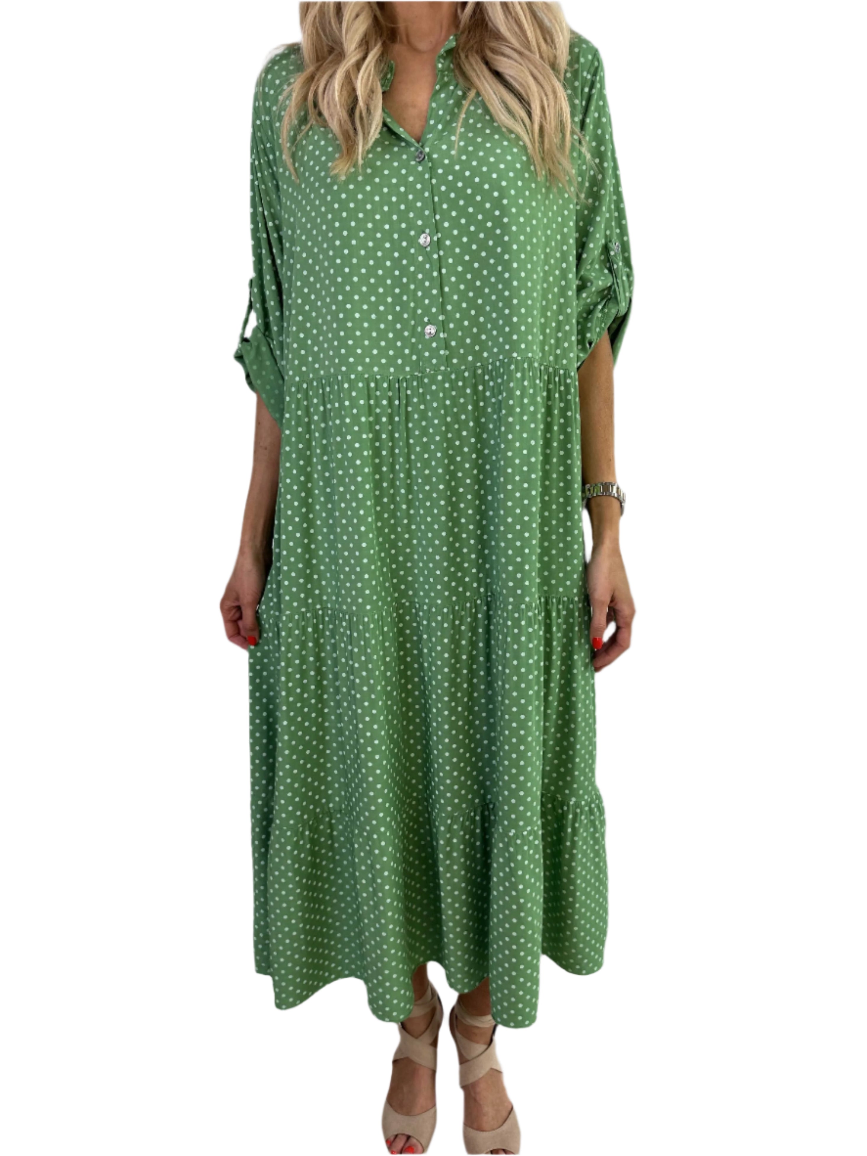 Margareth - Elegantes Punktemidikleid