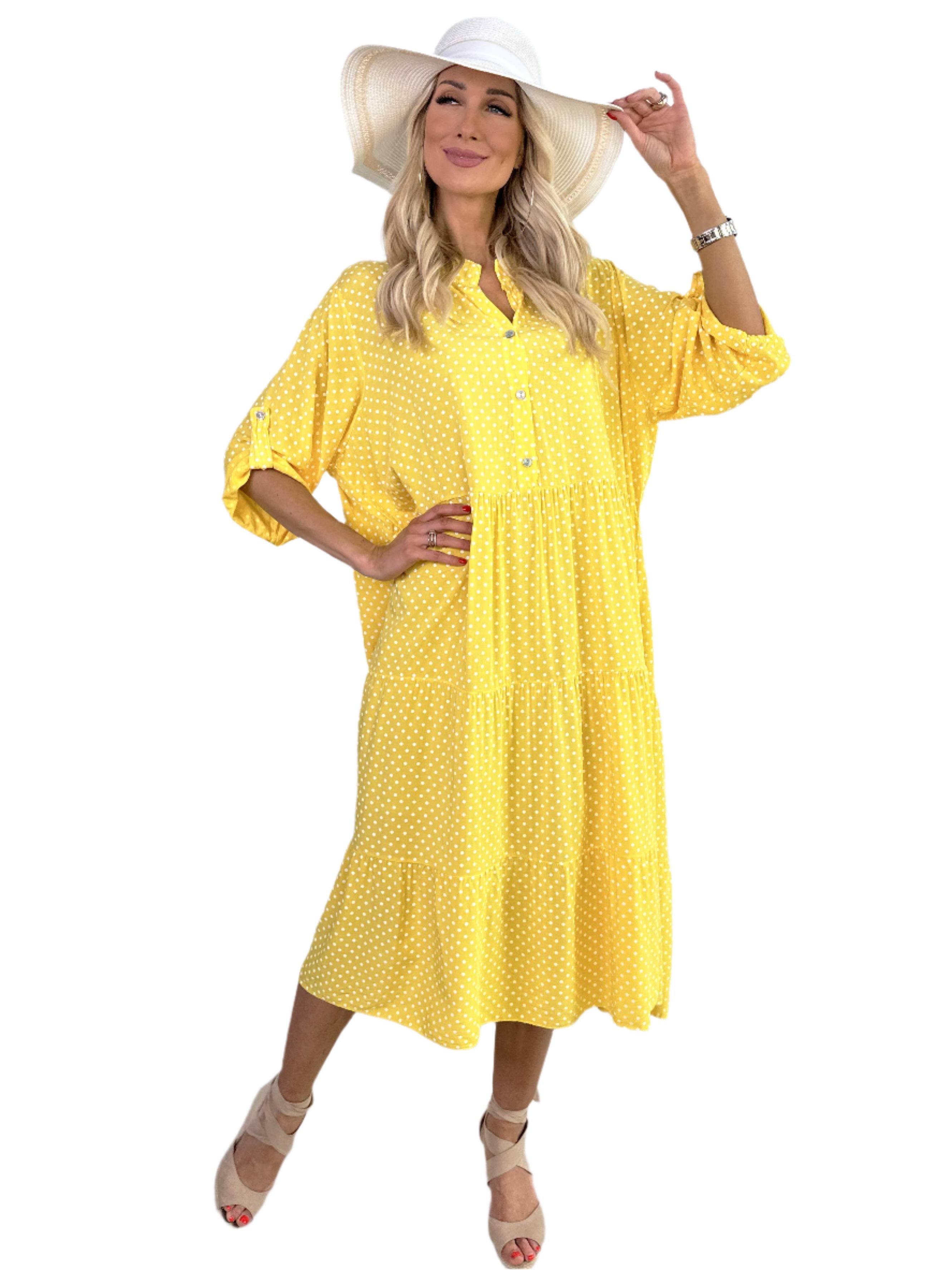 Margareth - Elegantes Punktemidikleid