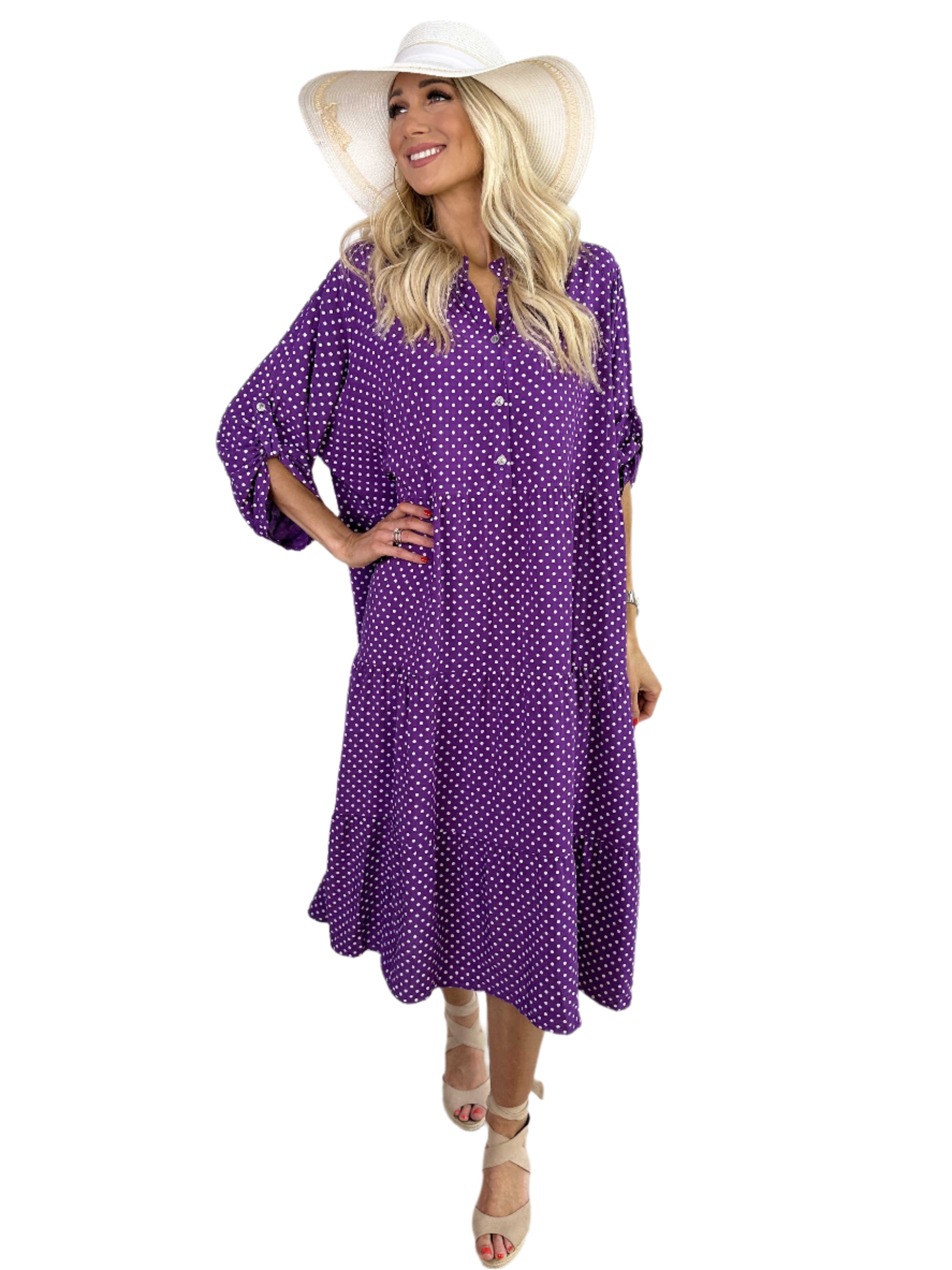 Margareth - Elegantes Punktemidikleid