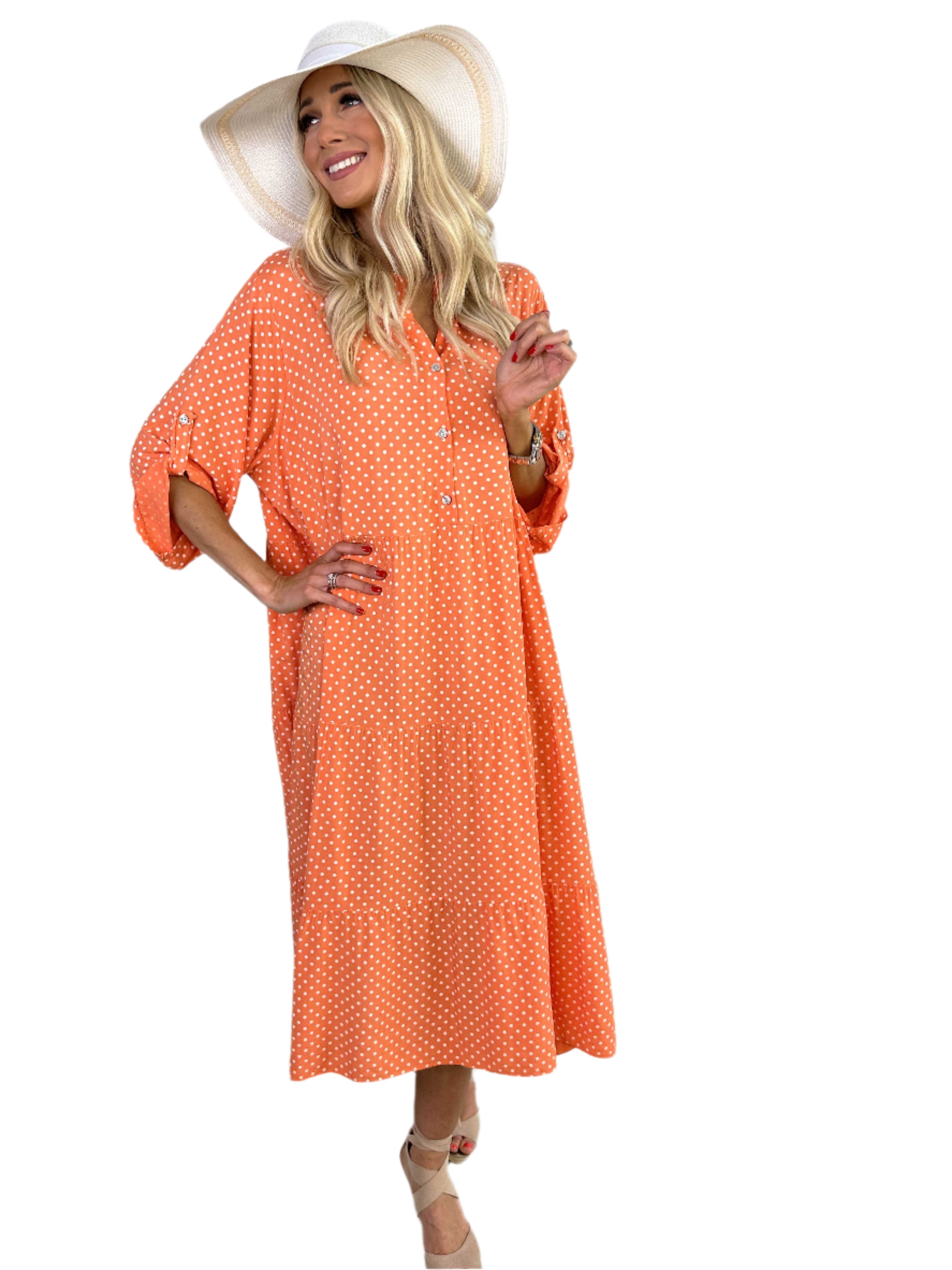 Margareth - Elegantes Punktemidikleid