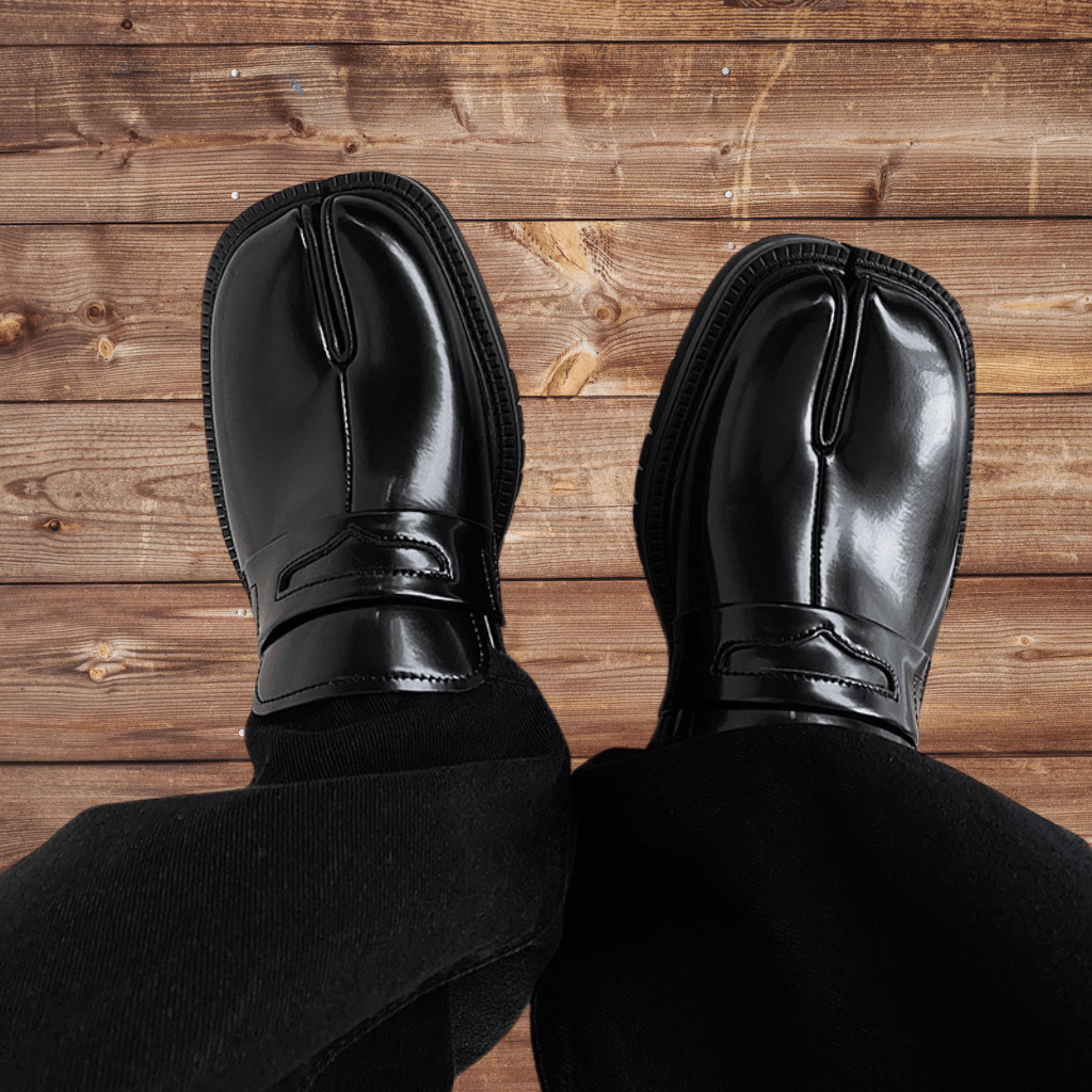 Kevin - Zapatos para hombre con puntera dividida y suela gruesa