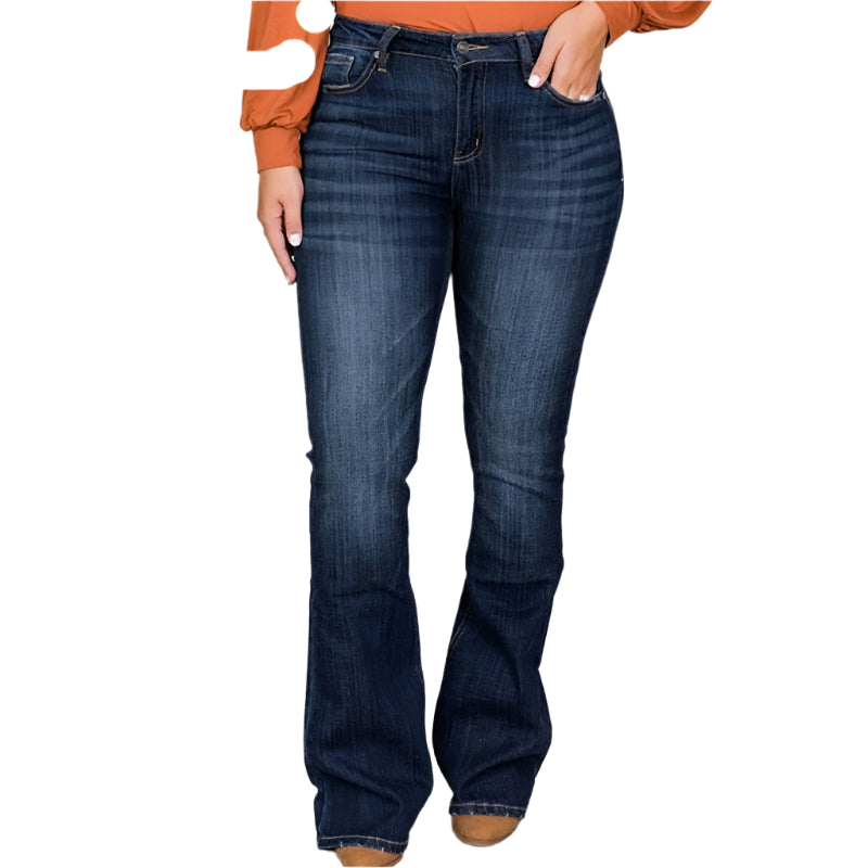 Anikka - Jeans clásicos de talle alto con campana