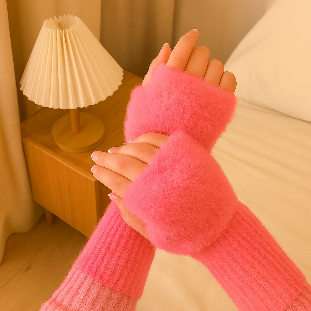 Heike | Guantes de punto de peluche sin dedos