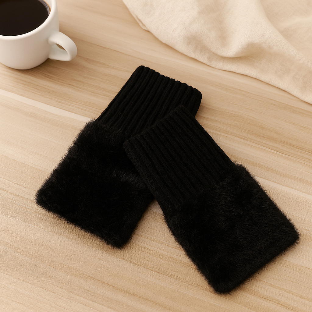 Heike | Guantes de punto de peluche sin dedos