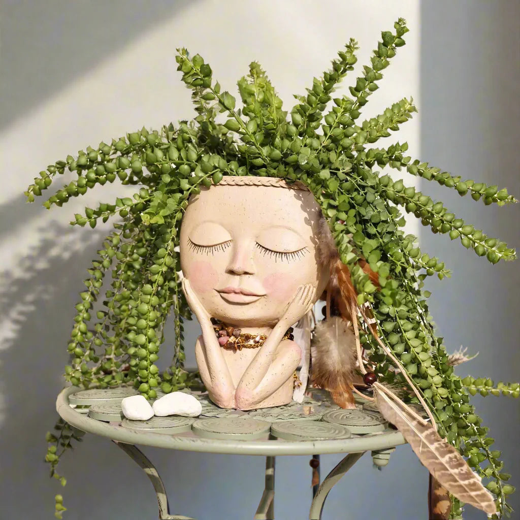 BloomCharm Künstlerischer Gesicht Pflanzgefäß – Stilvoller Dekorativer Blumentopf