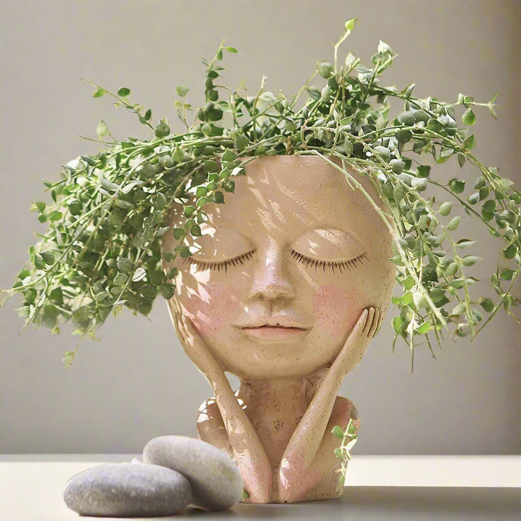 BloomCharm Künstlerischer Gesicht Pflanzgefäß – Stilvoller Dekorativer Blumentopf